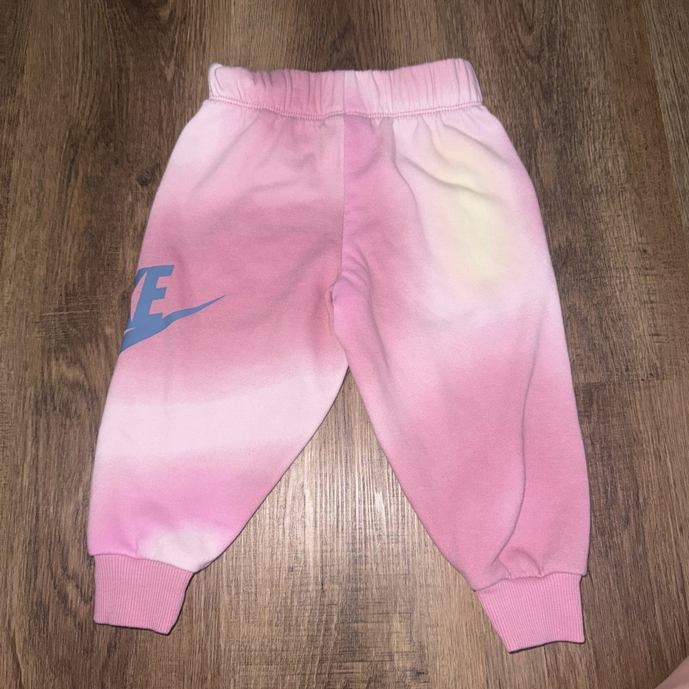 Nike Sweatpants Toddler Girls 2T Pink Wash‎ Blue Logo